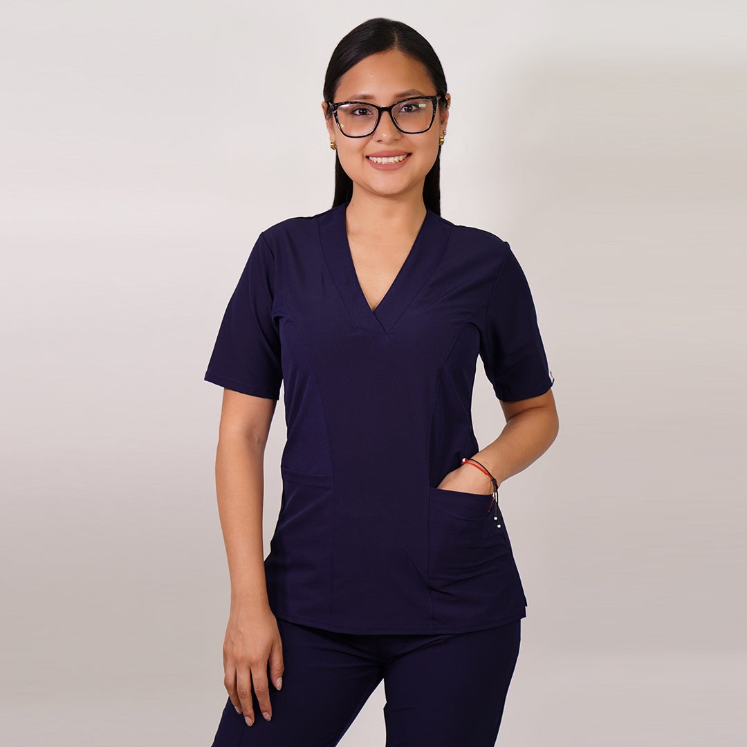 BLUSA DAMA RIPHOLIA 2216 CLASICO-1 AZUL MARINO